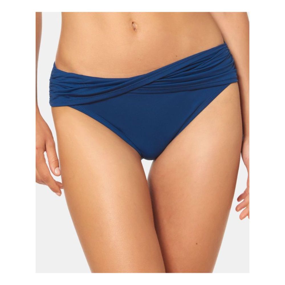 BLEU Women's Navy Sarong Ruched Waistband Hipster Swimsuit Bottom 6